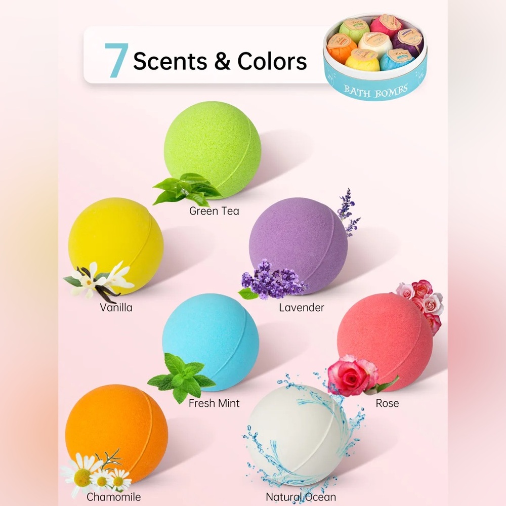 Aofmee Bath Bombs Set Bath Salt Balls Self Care for Women - Picture 2 of 8